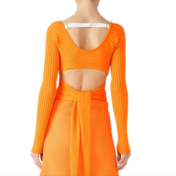 Tibi Tech Poly Ribbed Wrap Sweater - Picture 2 of 7